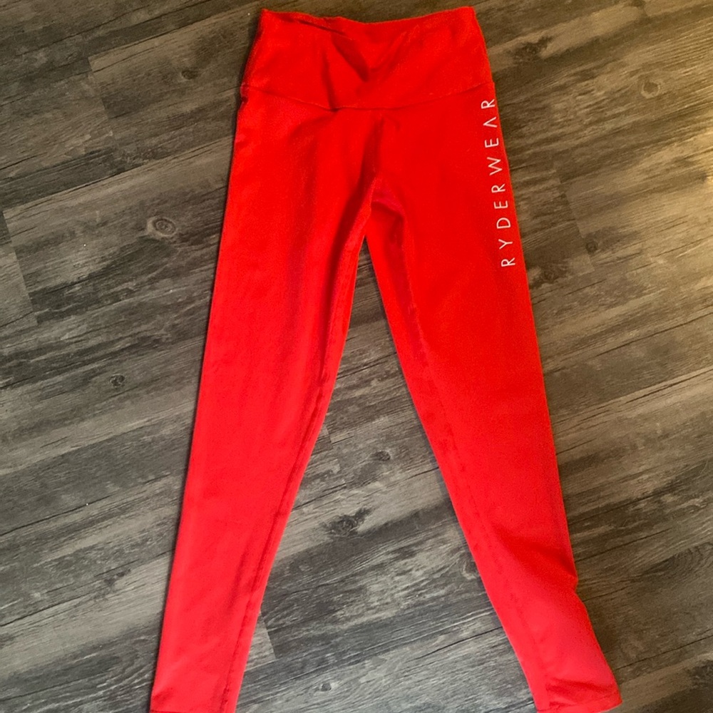 Ryderwear red workout leggings size medium